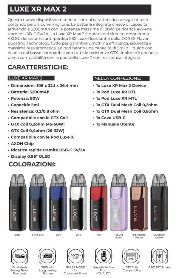 Kit Luxe XR Max 2 80W By Vaporesso - Image 3